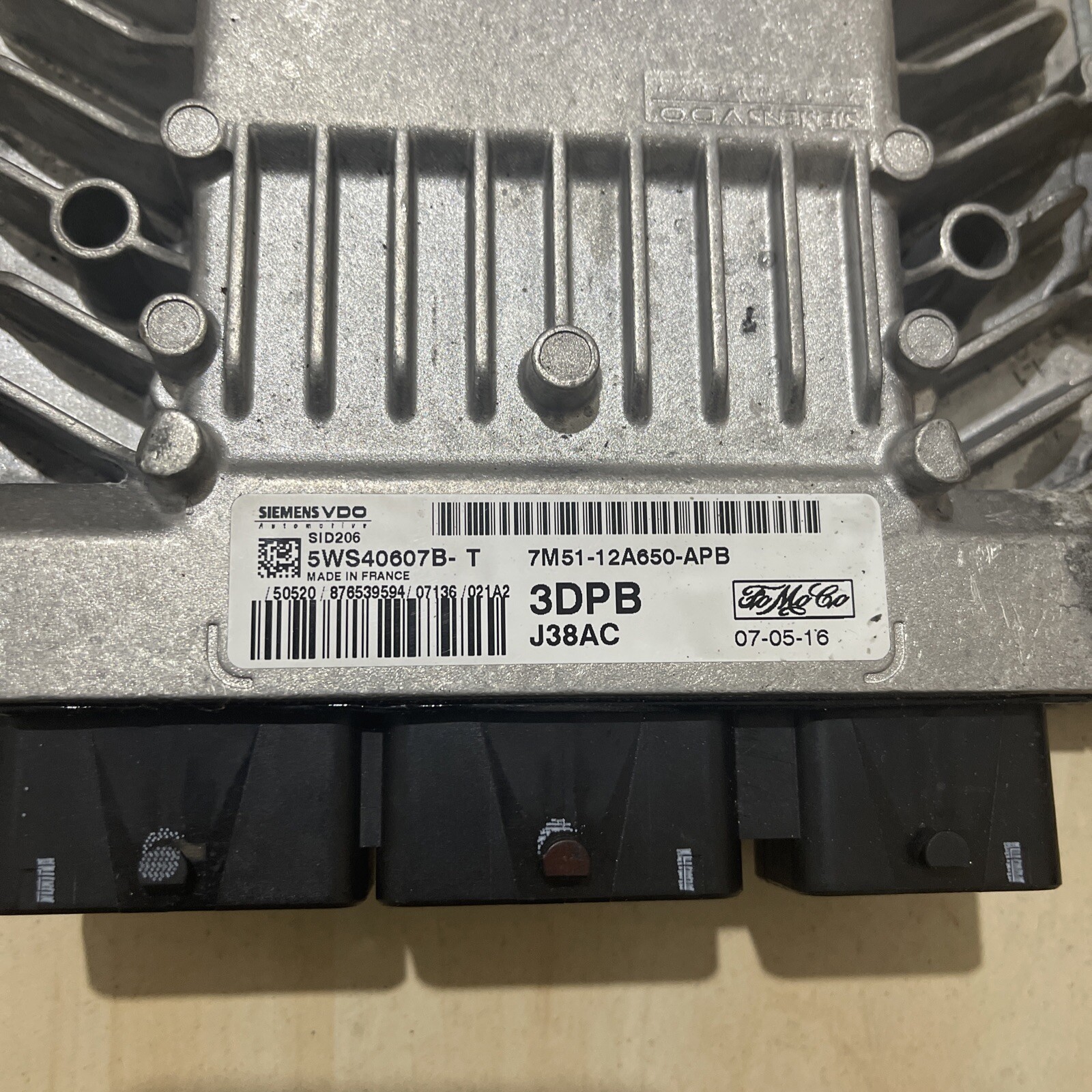 FORD FOCUS MK2 2004-2010 ENGINE CONTROL UNIT MODULE 7M51-12A650-APB 3DPB J38AC - Image 3