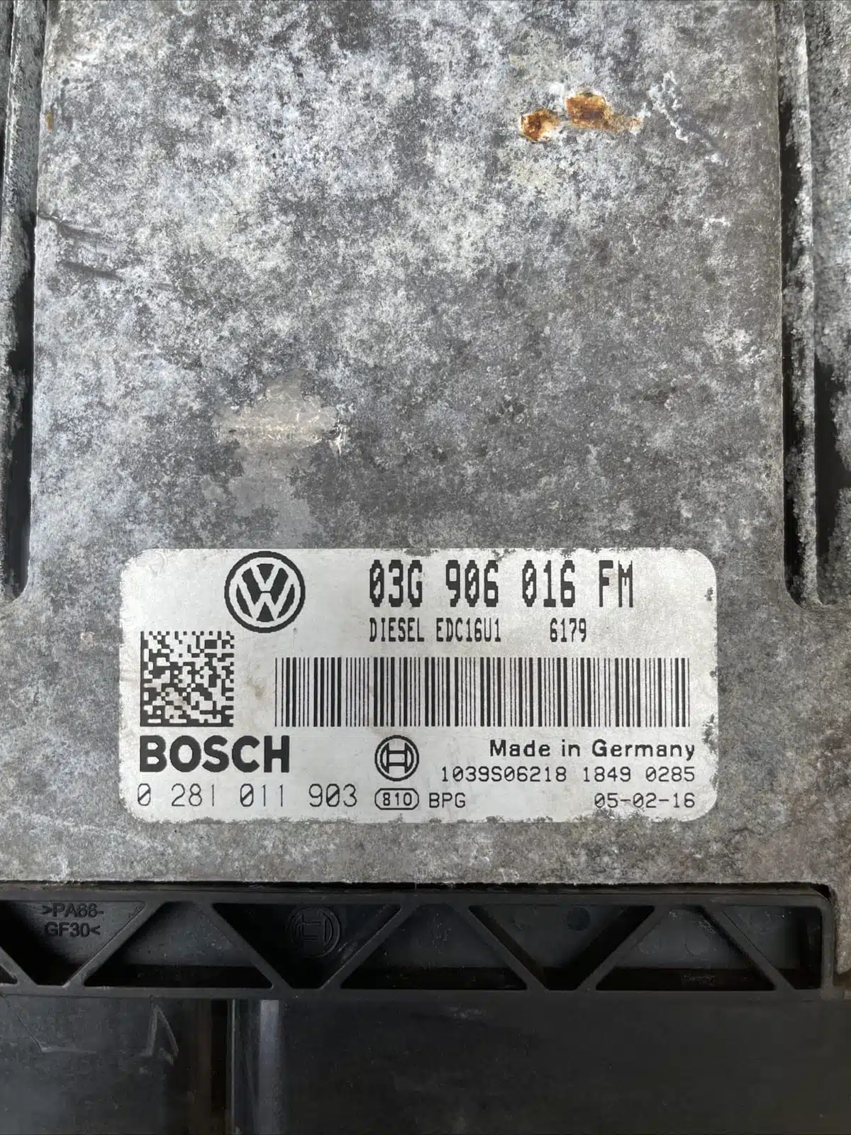 VW GOLF MK5 2003-2009 ENGINE CONTROL UNIT 03G906016FM 0281011903 - Image 2