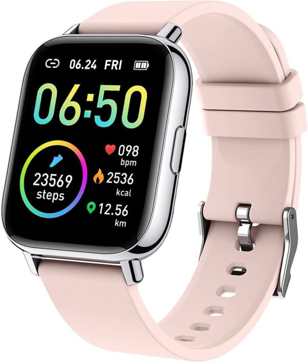 Smart Watch, Fitness Tracker 1.69" Touch Screen Heart Rate Sleep Monitor, Pink