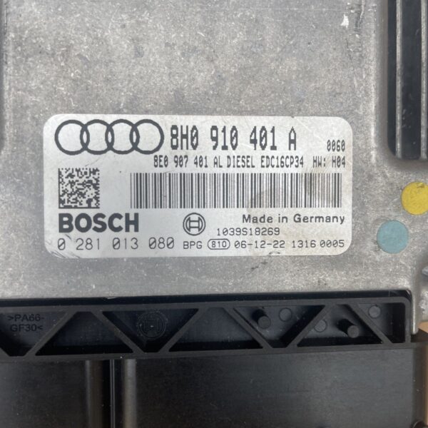 Audi A4 B7 8E 8H Engine control unit/module 8E0907401AL 0281013080 8H0910401A - Image 2