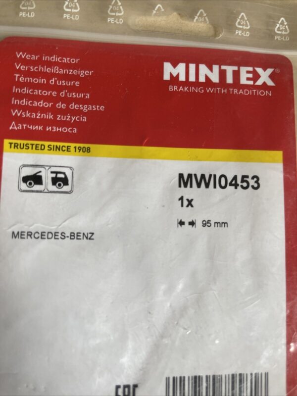 MINTEX FRONT / REAR DISC BRAKE PAD WEAR INDICATOR SENSOR MWI0453 fit MERCEDES - Image 2