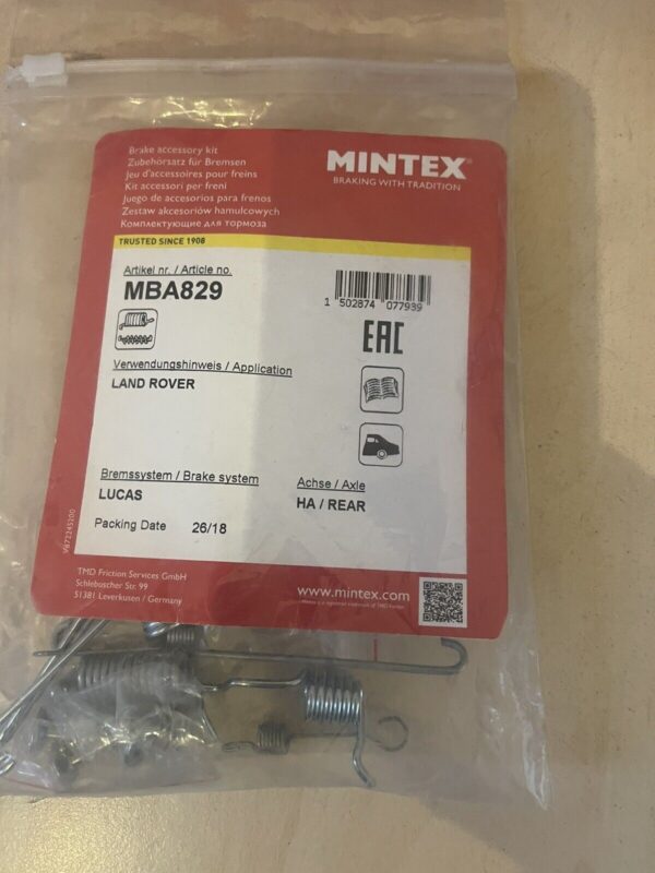 Mintex MBA829 Rear Brake Fitting Kit for land Rover