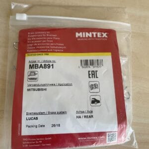 MINTEX MBA891 MITSUBISHI, SMART, ACCESSORY KIT PARKING BRAKE SHOES REAR AXLE