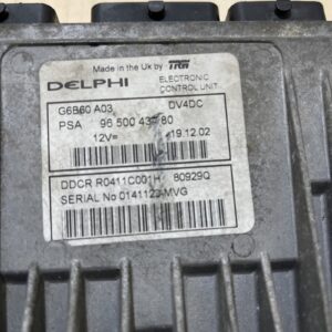 Alternative view of CITROEN C3 2002-2023 ENGINE CONTROL UNIT MODULE 9650043480 R0411C001H