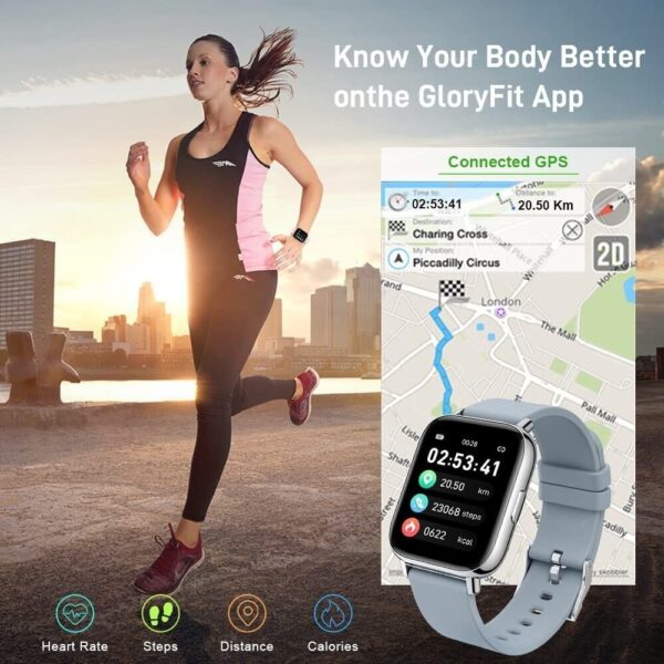 Smart Watch, Fitness Tracker 1.69" Touch Screen Heart Rate Sleep Monitor, Grey - Image 7