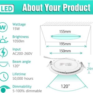 Alternative view of LED Downlights for Ceiling,Slim,Dimmable,with 3 Color temperatures: Warm White