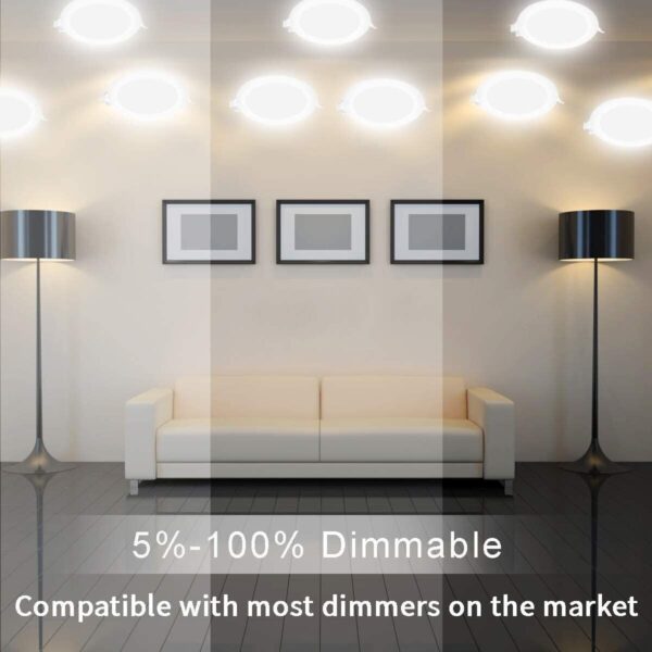 LED Downlights for Ceiling,Slim,Dimmable,with 3 Color temperatures: Warm White - Image 4