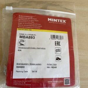 MINTEX MBA893 ACCESSORY KIT PARKING BRAKE SHOES REAR AXLE KIA, HYUNDAI